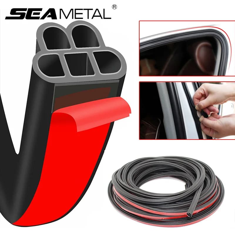 SEAMETAL Striscia di tenuta per portiera auto a doppio strato Striscia di tenuta autoadesiva in gomma Isolamento acustico impermeabile per bagagliaio del cofano della portiera dell'auto