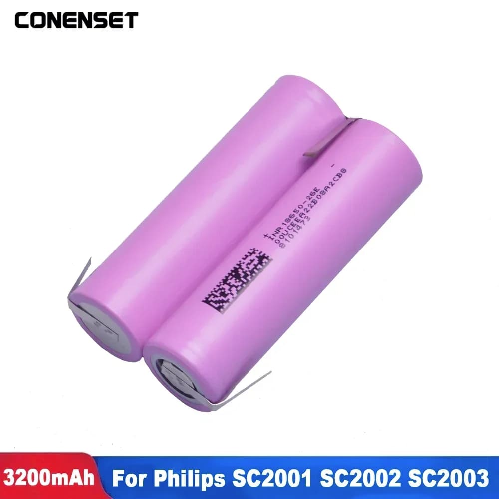 Batteria di ricambio da 7,4 V 3200 mAh per dispositivo di depilazione Philips SC2001 SC2002 SC2003 Lumea Prestige 2UR18650W2