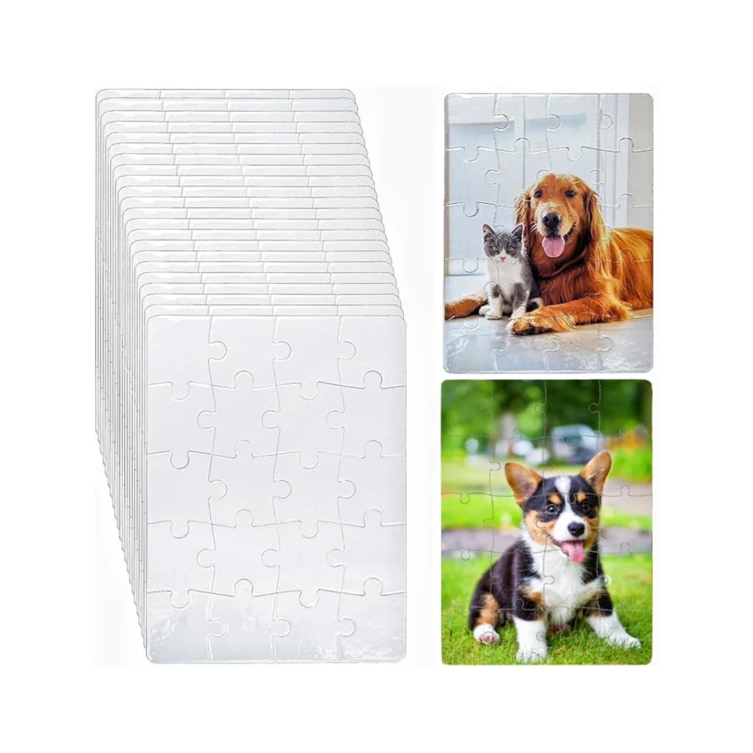 Puzzle vuoti per sublimazione da 6 pezzi – Puzzle grezzi fai-da-te a trasferimento di calore in formato A5 per la stampa fotografica personalizzata