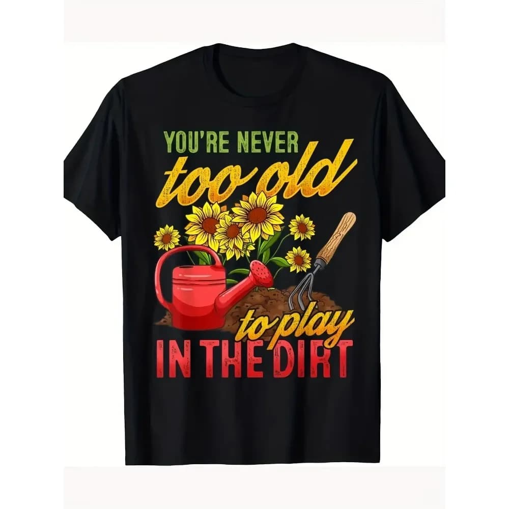 Funny Gardening Plants Gardener 180g 100% Cotton T-Shirt