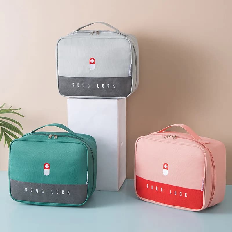 Kit di Pronto Soccorso Portatile da Viaggio, Borsa Medica d'Emergenza, Contenitore per Medicinali per Casa e Esterno, Organizer Leggero e Pratico
