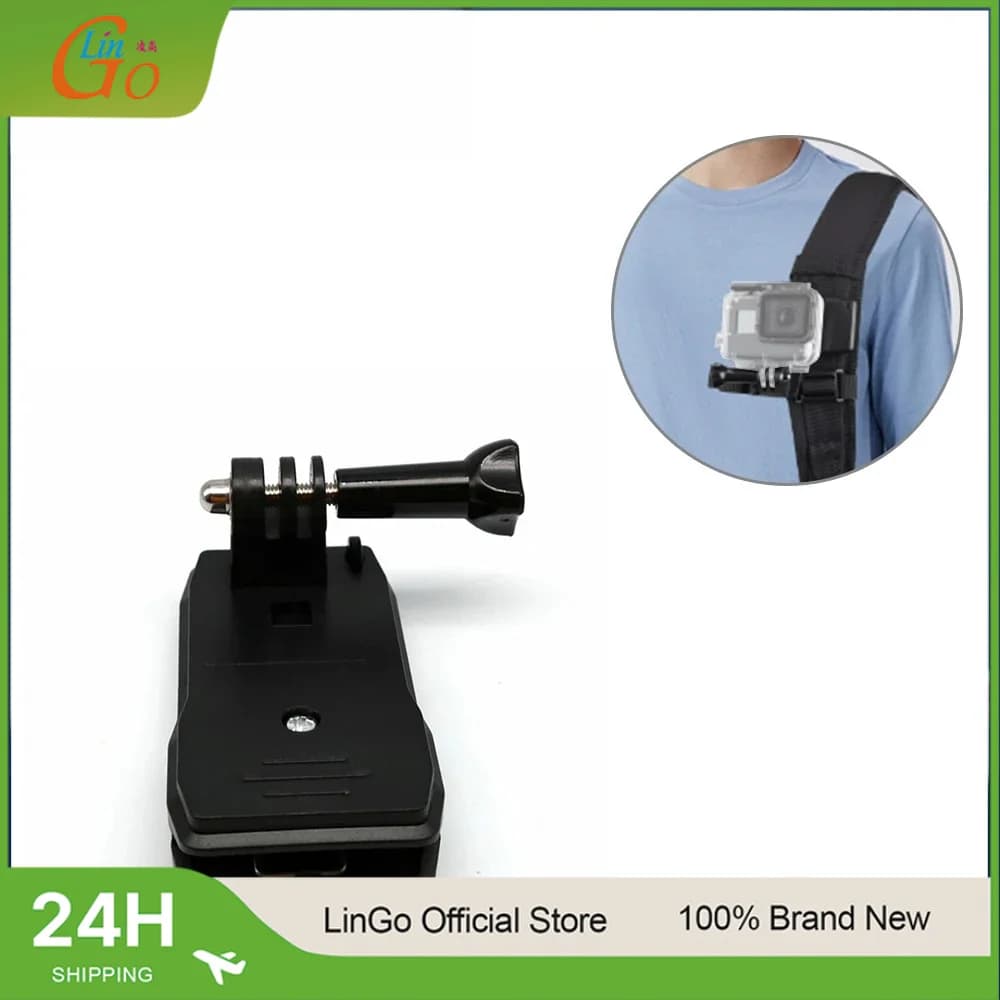 Lin Go 360 Rotary Clip Mount for GoPro Hero 4 Session/3+/3, Hat Backpack Belt Clip Clamp for Skiing Action Camera Accessories