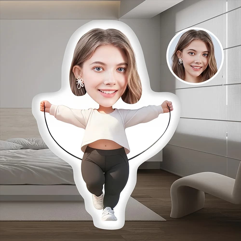 New customized pillow with photo, rope shaped pillow for jumping, mini pillow, Valentine's Day gift