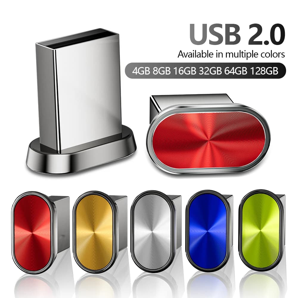 JASTER Mini Chiavetta USB in metallo 128 GB Regalo aziendale Memory Stick 64 GB Pulsante Pen Drive 32 GB Blu Chiavetta USB 16 GB U Disco 8 GB 4 GB