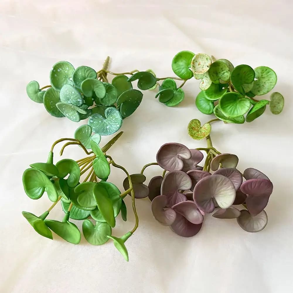 C9 NEW Soft Glue Artificial Plant Green EVA Faux Copper Coin Grass Wall Hanging Garden Decoration Simulation Bonsai Home Office