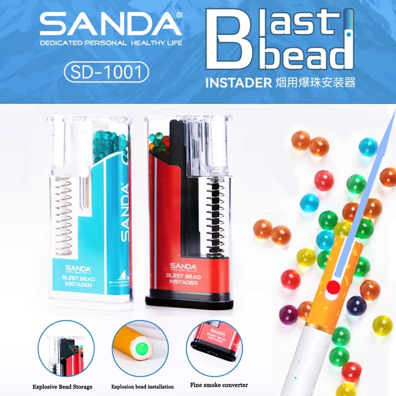 SANDA fai da te portatile Push Machine 200PCS Mix frutta sapore di mentolo esplosione di sigarette Pops Black Ice mint gusto capsule regali da uomo