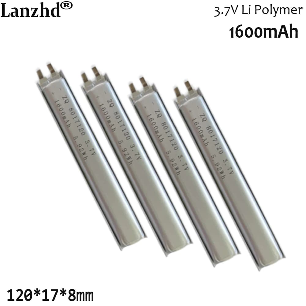 NUOVA batteria ricaricabile ai polimeri di litio da 3,7 V per la penna da lettura del punto luminoso dell'armadio di rilevamento batteria lunga 8017120 1600 mAh