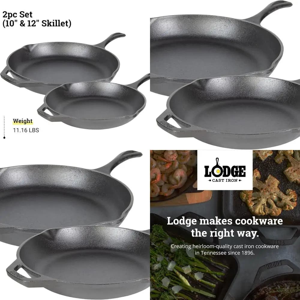 Set of two chef pans: 10 and 12 inch pans