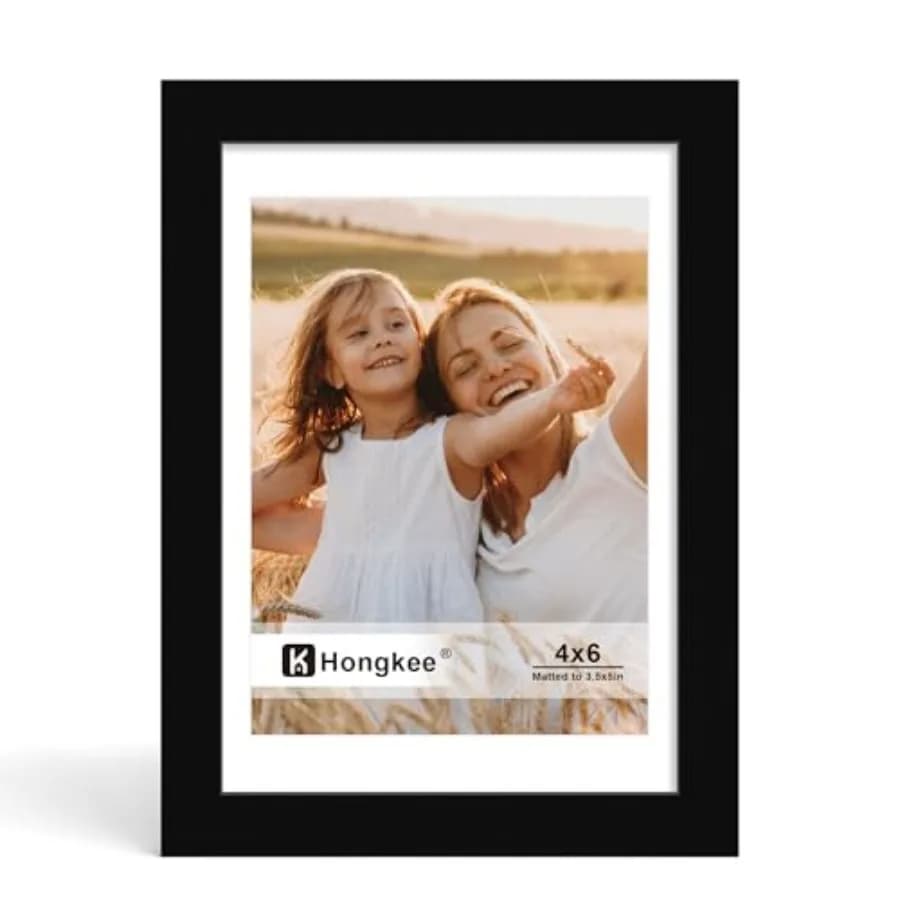 Cornice per foto, realizzata in legno massello con vero vetro, per esposizione foto con o senza passepartout - da parete e da tavolo, 1 pezzo