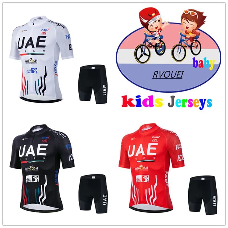 Complete Cycling Child Pro Team UAE 2026: Race Bike, Mountain Bike and MTB Shorts - Kids Summer Clothing