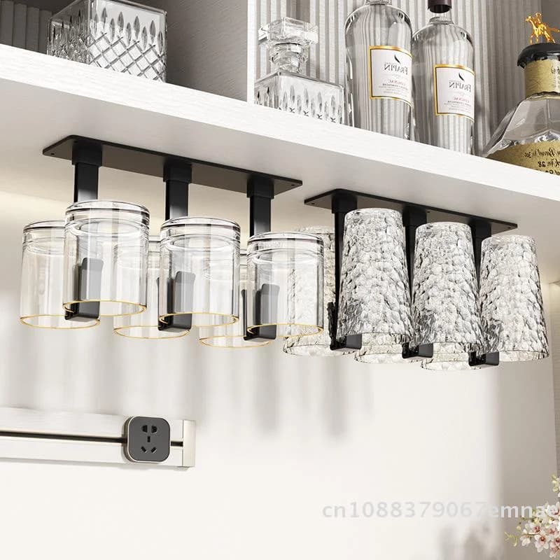 Portabicchieri da vino senza foratura, per soggiorno e cucina, con drenaggio inverso, porta bicchieri da vino rosso, organizer domestico