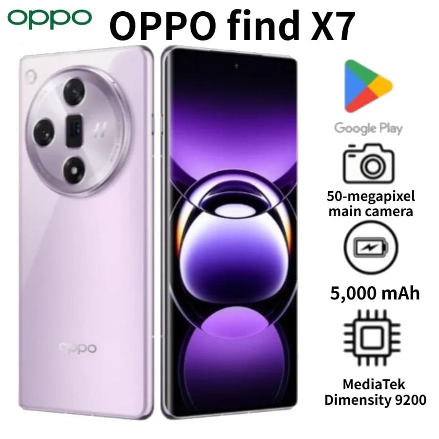 OPPO Find X7 con Chipset Dimensity 9300, Ricarica Rapida 100W, Dual SIM, 8+256 GB Smartphone