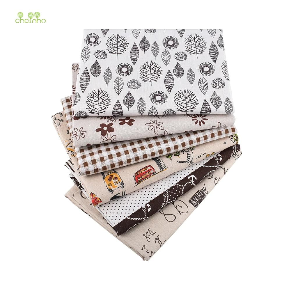 Chainho,Printed Cotton Linen Fabric,DIY Sewing Quilting Material,For Sofa,Table Cloth,Curtain,Bag,Cushion,Furniture Cover 15CL02