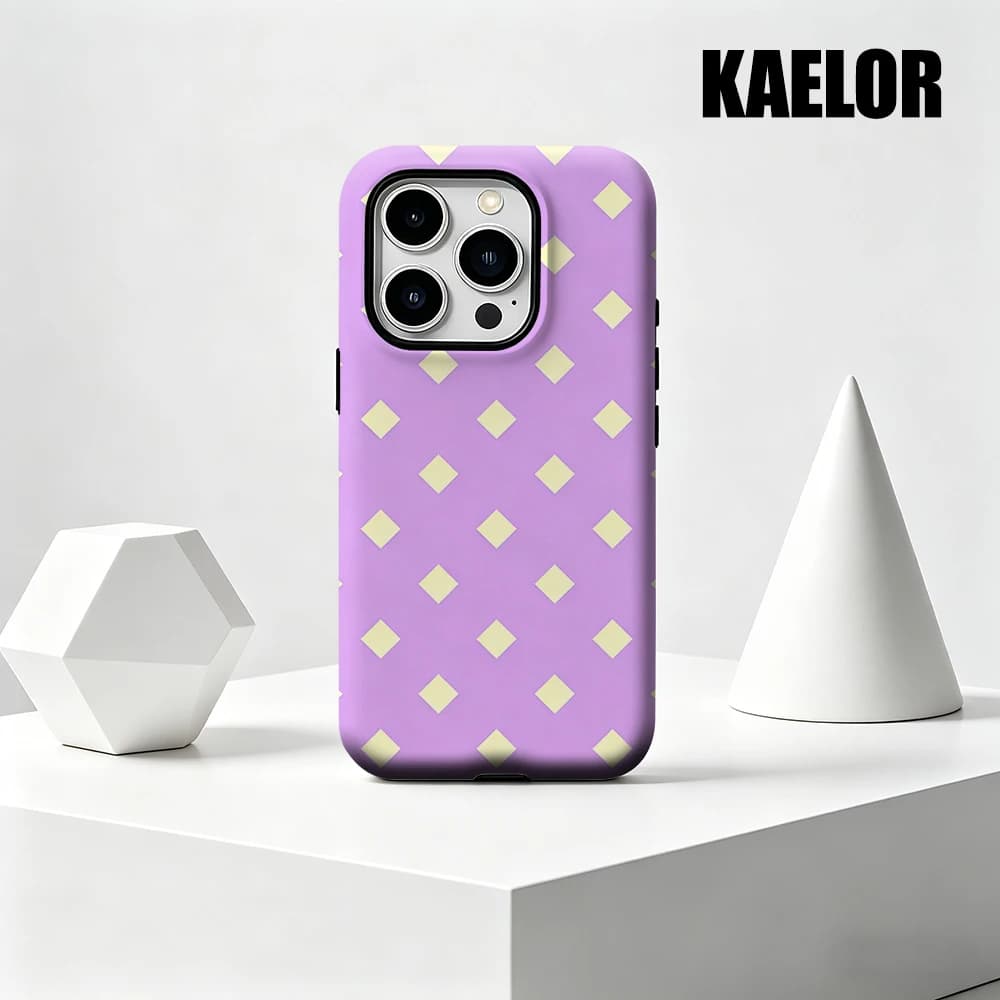 Custodia Kaelor opaca antiurto per MagSafe per iPhone 17 16 15 14 Plus 13 Pro Max, in PC rigido, colore lavanda crema con diamanti