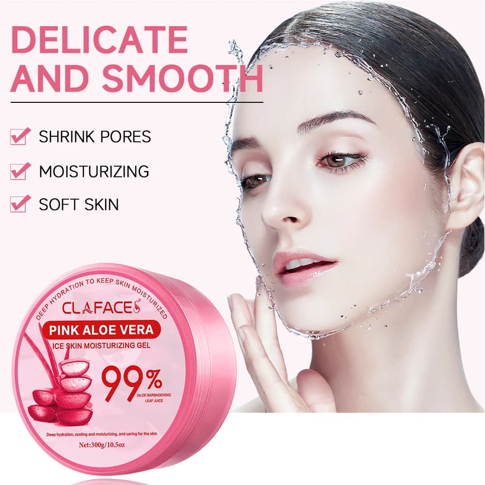 CALFACES Rosa Aloe Ice Skin Gel lenitivo Non appiccicoso Viso Nutriente Nutriente profondo Pelle Levigante Crema solare Riparatrice Scottature solari
