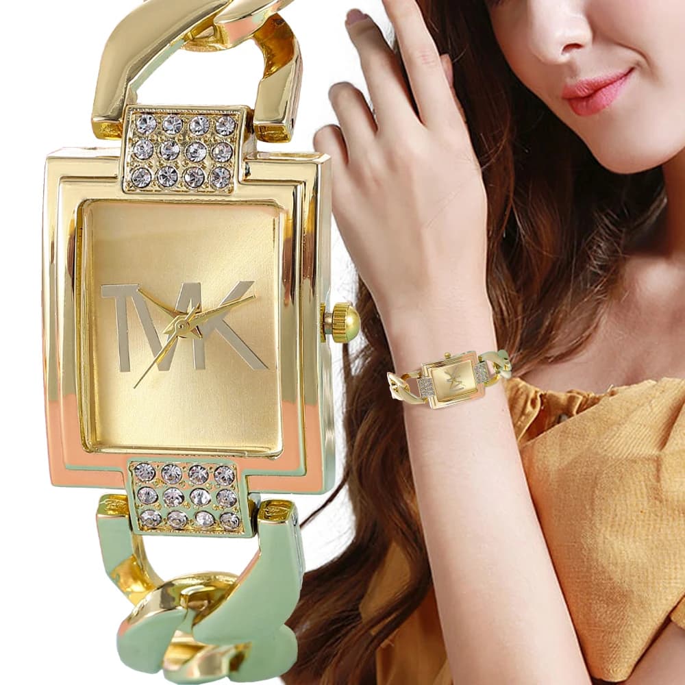 Luxury Brand Women's Watch Fashionable Square Quartz Watch with Elegant Style Metal Strap for Women's Wrist Watch