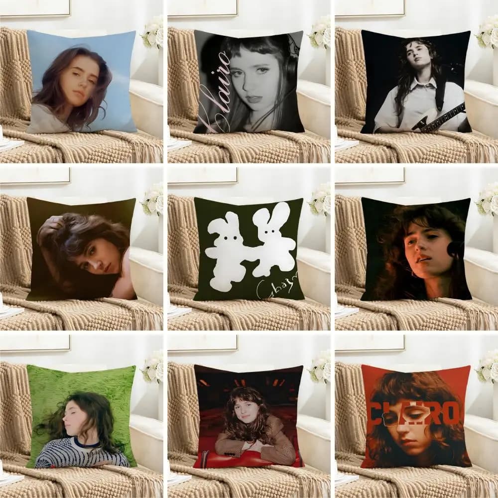 Indie USA Casual Beautiful C-Clairo Cushion Cover Washable Faux Linen for Daily Use Sofa Home Room lightweight Decor