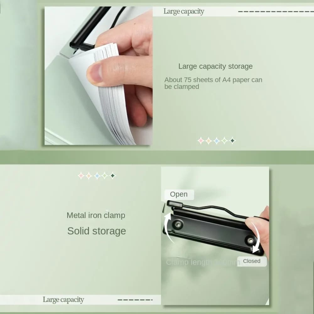 Writing Pad File Folder Clipboard Folding Waterproof Memo Clip Board Multi-Color Multifunctional A4 Profile Clipboard