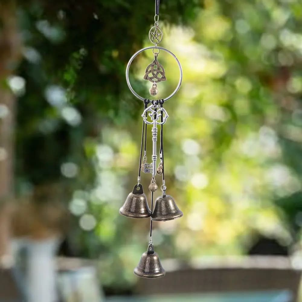 Blessing Handmade Hanging Witch Bell Retro Creative Wind Chime Wreath Novelty Vintage Metal Pendant Gift