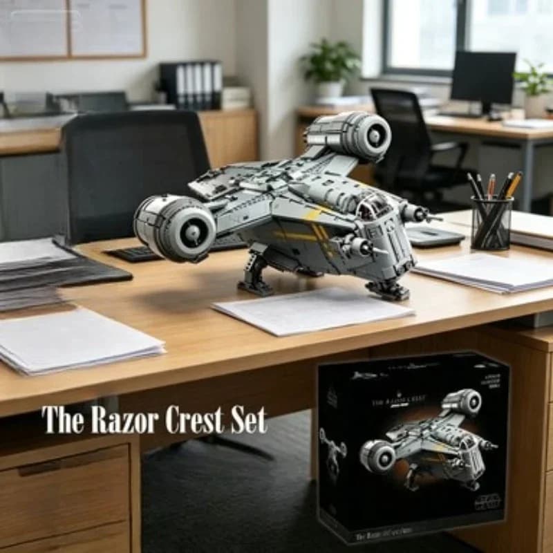 Bandai 75331 Mandalorian Razor Crest Spaceship Blocks 6187PCS Home Decor Party Guest Birthday Gift compatible with LEGO bricks