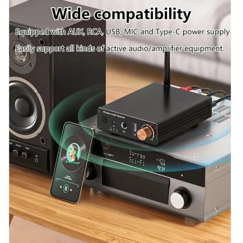Bluetooth 5.4 Transmitter Receiver 3.5mm AUX Jack Wireless Audio Adapter For TV Airplane Car Speaker PC Wired Headphones