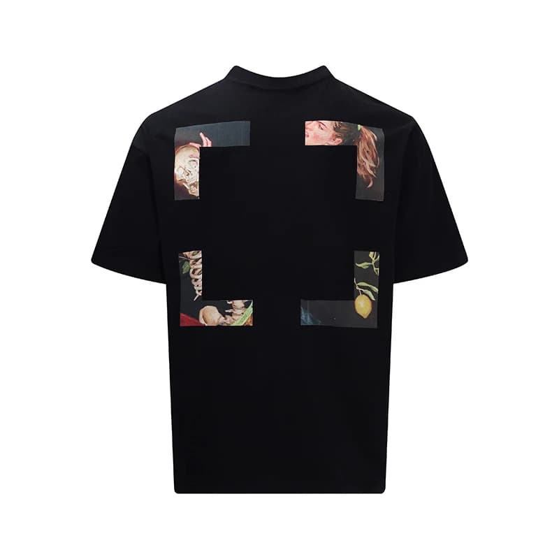 T-shirt 20ss Design "C/O" con stampa classica di freccia e teschio in stile pittura a olio, per uomo e donna, stile hip-hop, oversize, casual, in cotone.