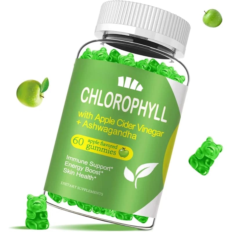 Vitamin Chlorophyll Capsule Deodorizing Supplement Made From Spirulina, Microalgae, Organic Parsley, Mint, and Activated Carbon