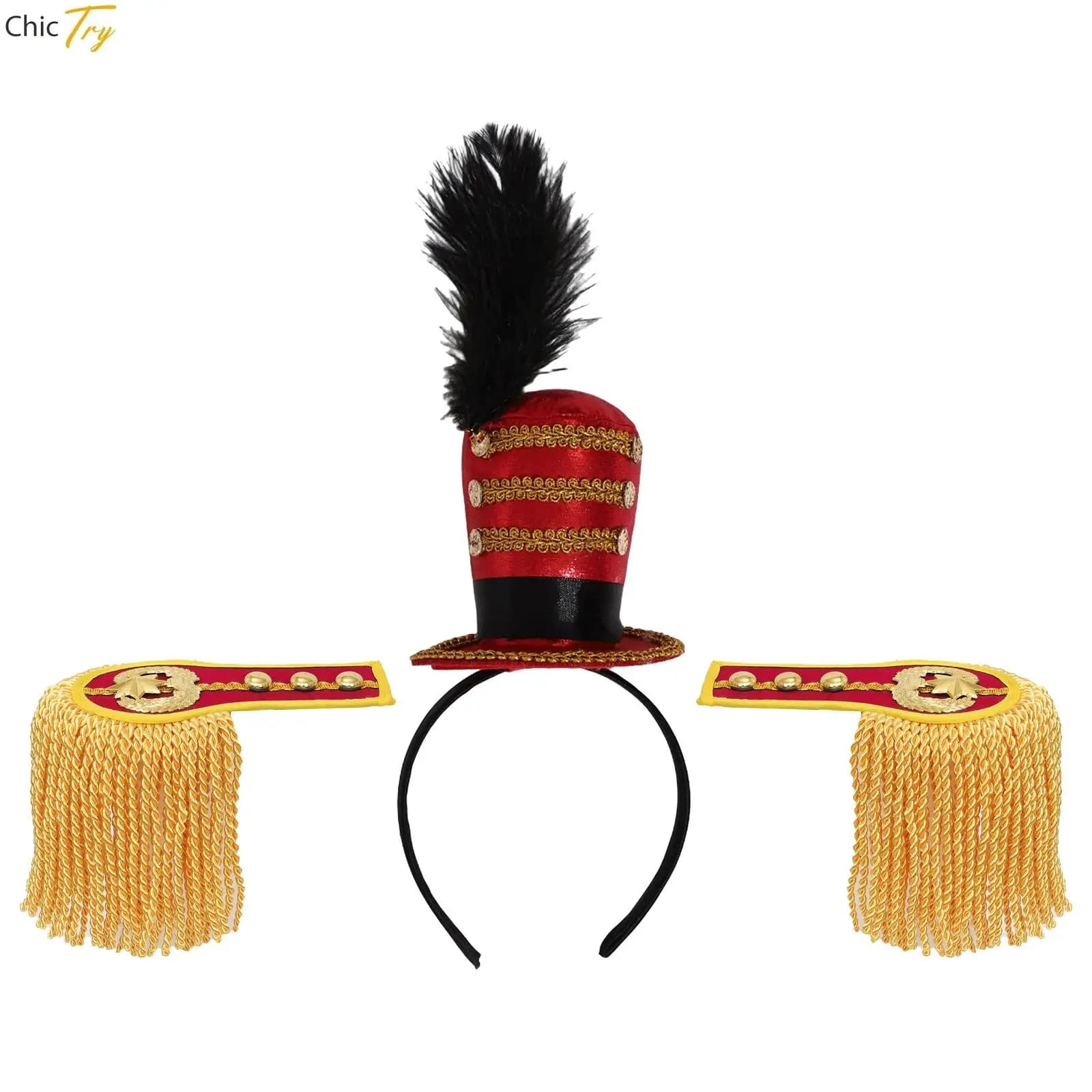 Ringmaster Fascia Spalline con frange dorate Spalle per tamburo Corno Fascia Decorazione uniforme Pad Costume