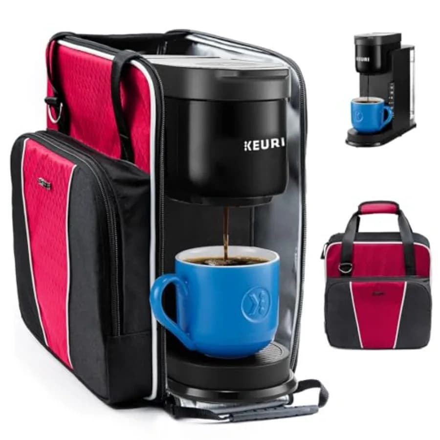 For Keurig K-Express Coffee Maker Travel Bag, K-Iced Single Serve Brewer Carrying Case with Multiple Pockets for Pods, Storage