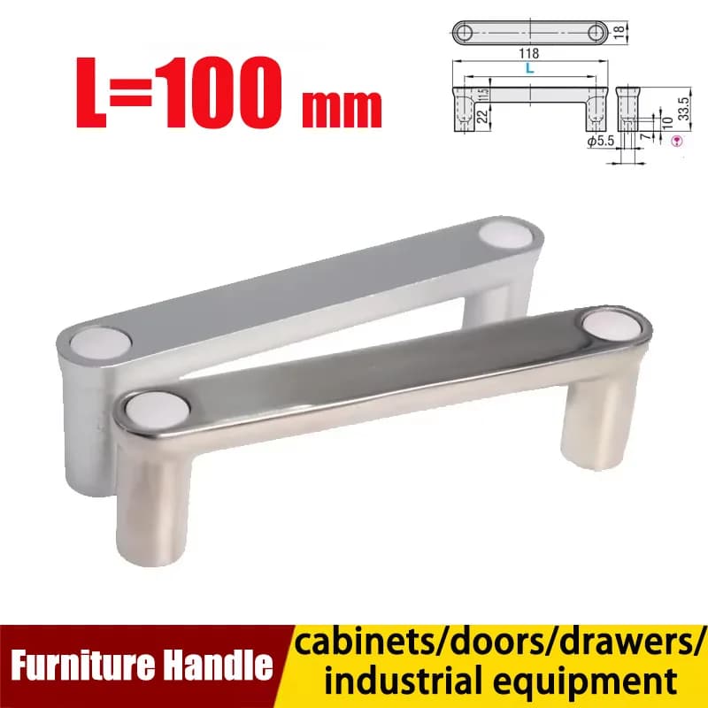 Maniglie per armadio/porta/cassetto Tipo esterno in lega di alluminio con maniglia del coperchio Maniglia in lamiera di acciaio inossidabile 304 XAE91/XAE93-L100mm