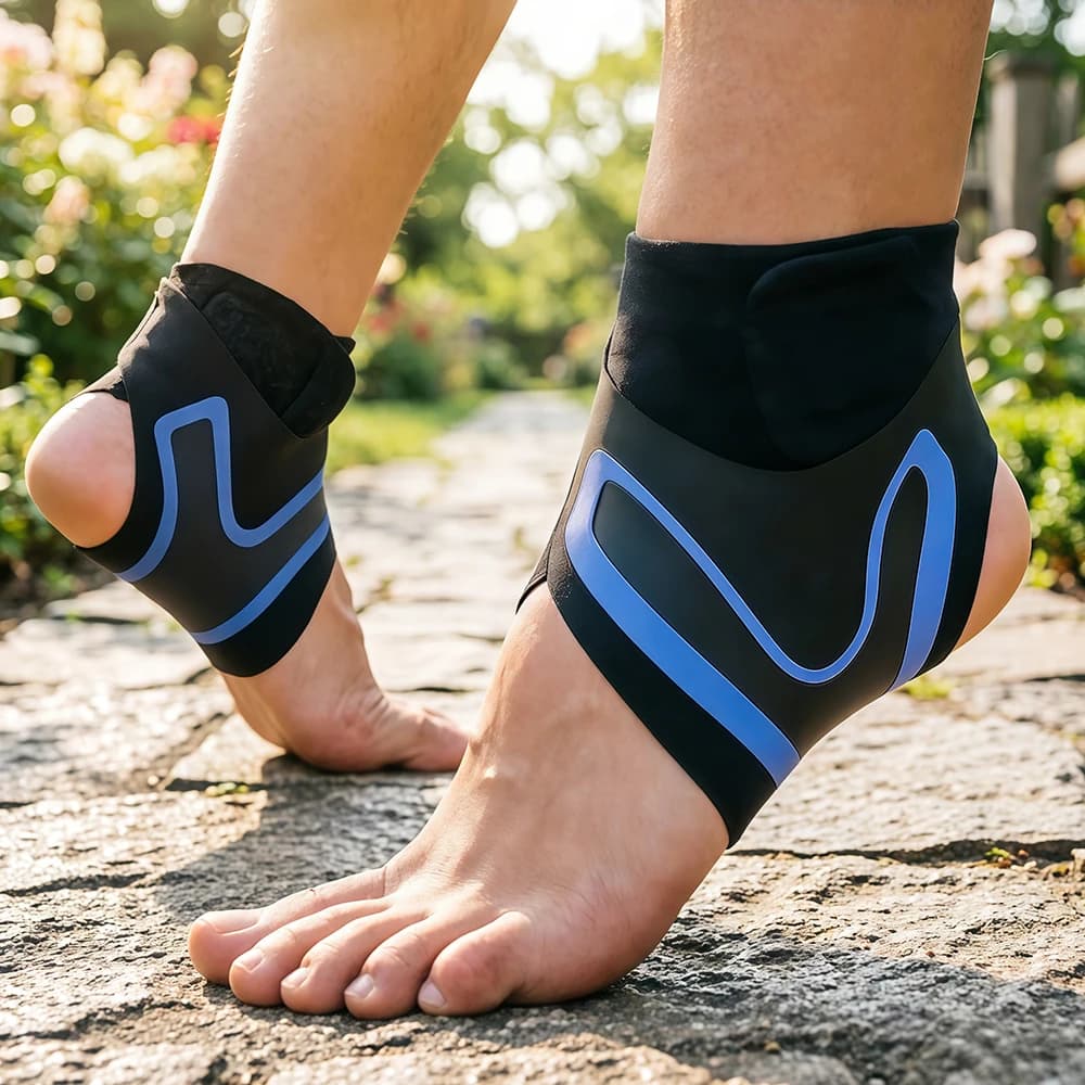 Supporto per caviglia a compressione regolabile - Previene entorse e infortuni per calcio, basket, corsa (1 pezzo)