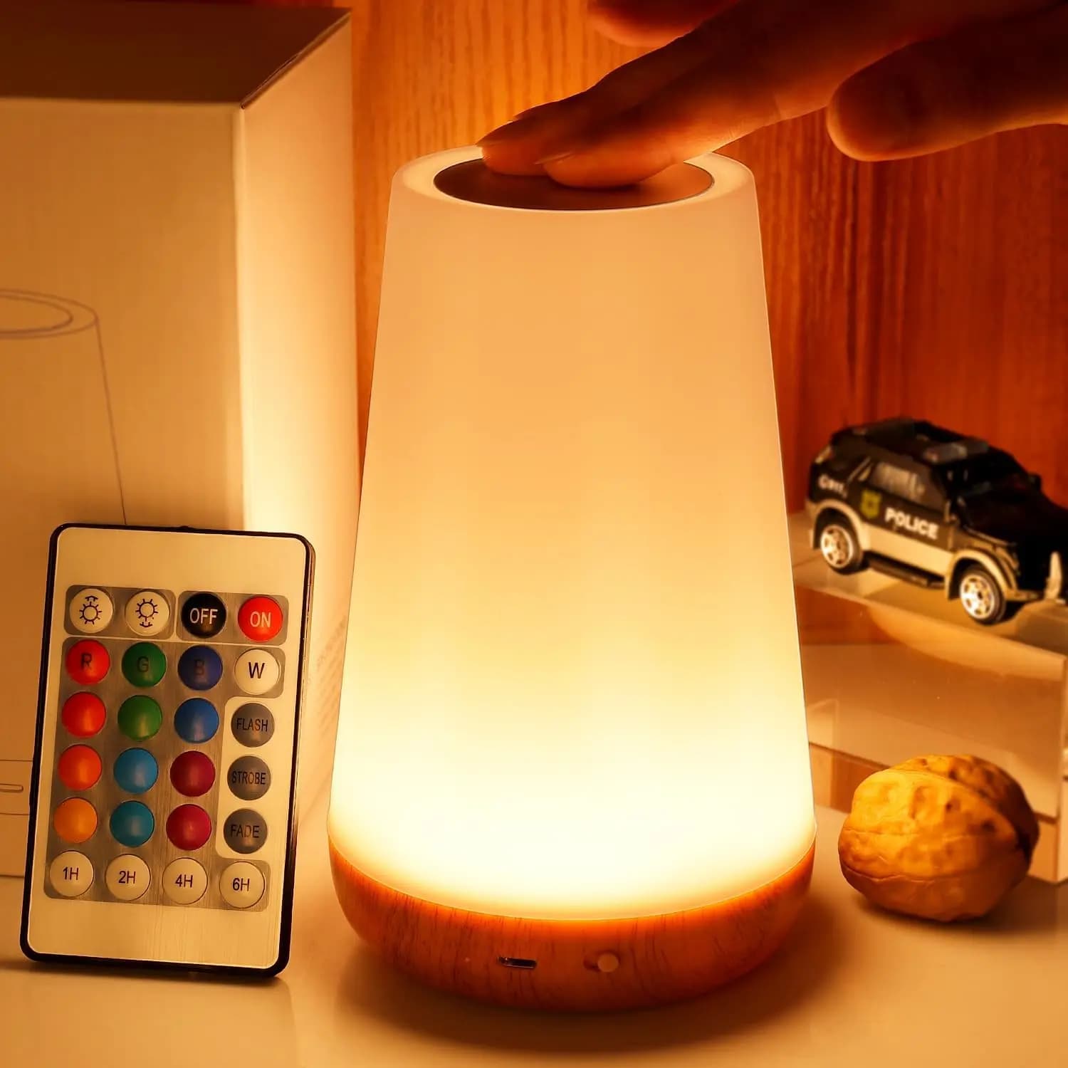 13 night light changing color RGB remote control Touch dimmable table lamp portable USB rechargeable night lamp