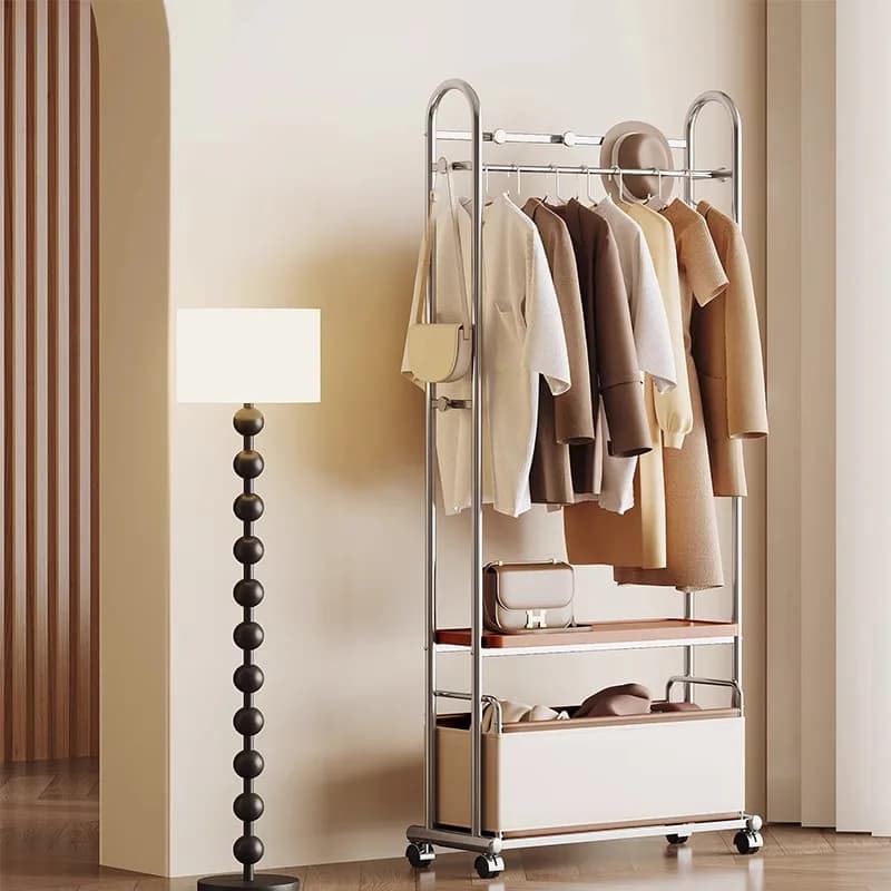 Appendiabiti minimalista italiano dal pavimento al soffitto per camera da letto con cassetti Home light lusso premium rimovibile francese