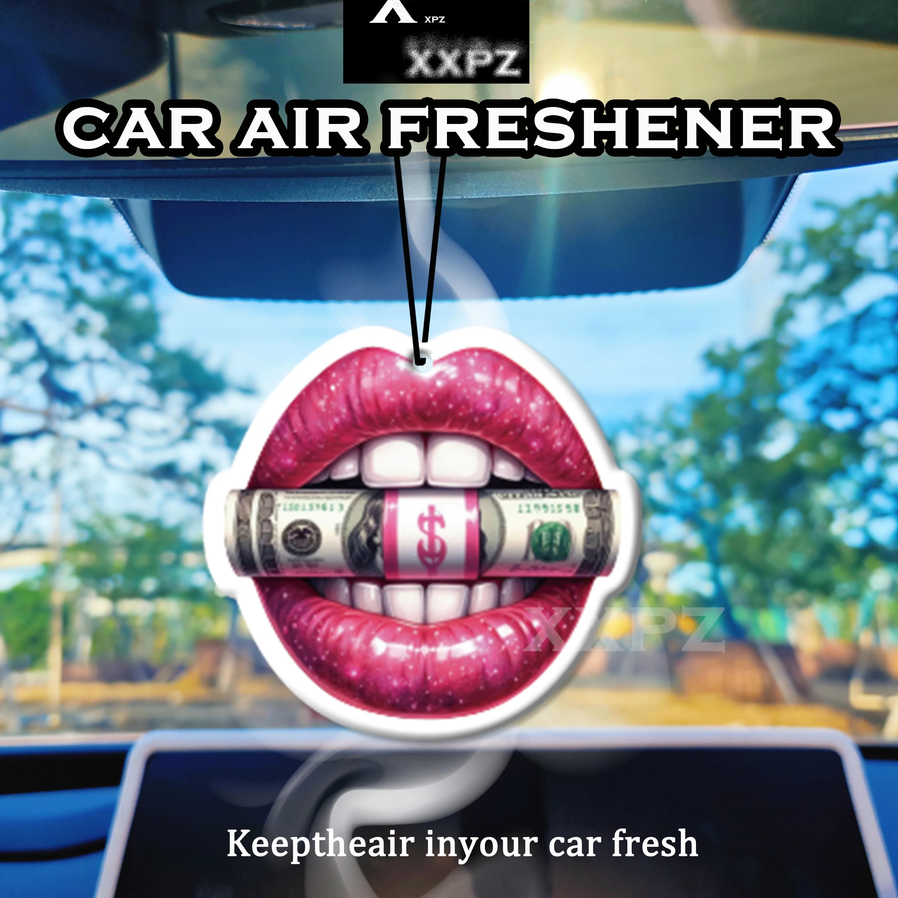 Sexy Lip Shape Auto Scenter, Fun Car Accessories, Deodorant for Environments with Lavender Aroma
