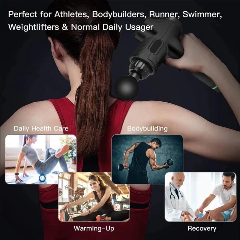 Variable frequency massage gun with LCD display, professional high-frequency vibration, home muscle massager, massage gun for fitness relaxation and neck