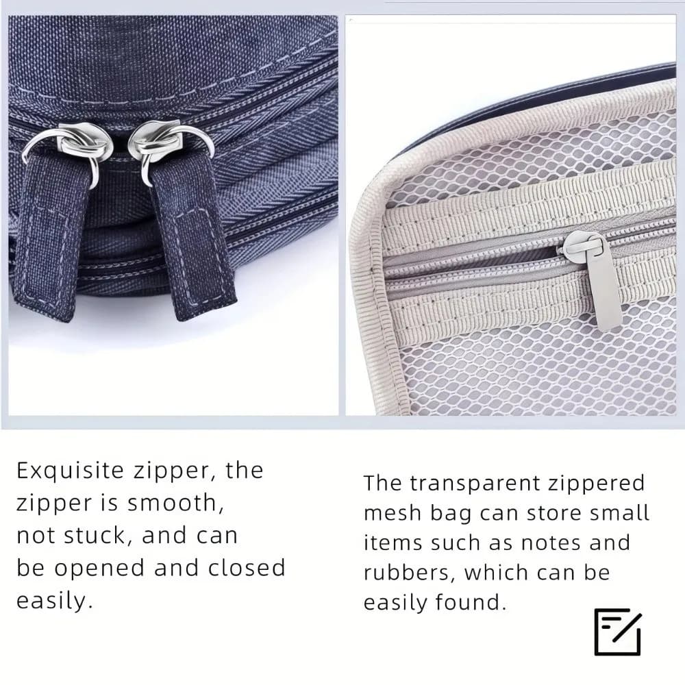New Foldable Pen Bag Canvas Large Capacity Pencil Case Multifunctional Double-layer Pen Box Students