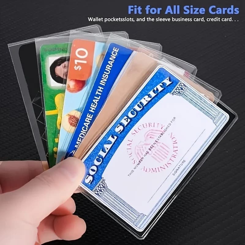 Classico porta carte impermeabile in PVC, custodia morbida trasparente, adatta per carte di credito/assistenza sociale.