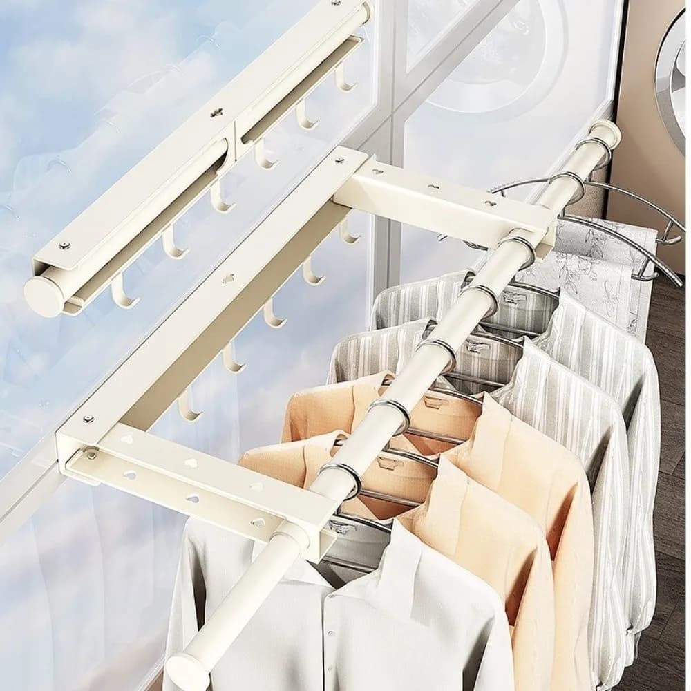 Stainless steel telescopic hanger Without punching Adjustable length Stendibiancheria Wall hanger Balcony