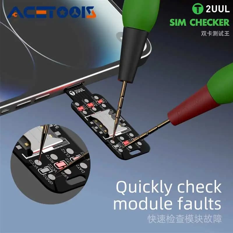 2UUL SIM Checker SM01 Controlla rapidamente i guasti del modulo Rilevamento rapido del segnale per strumenti Reapir del telefono Strumenti di riparazione del verricatore SIM