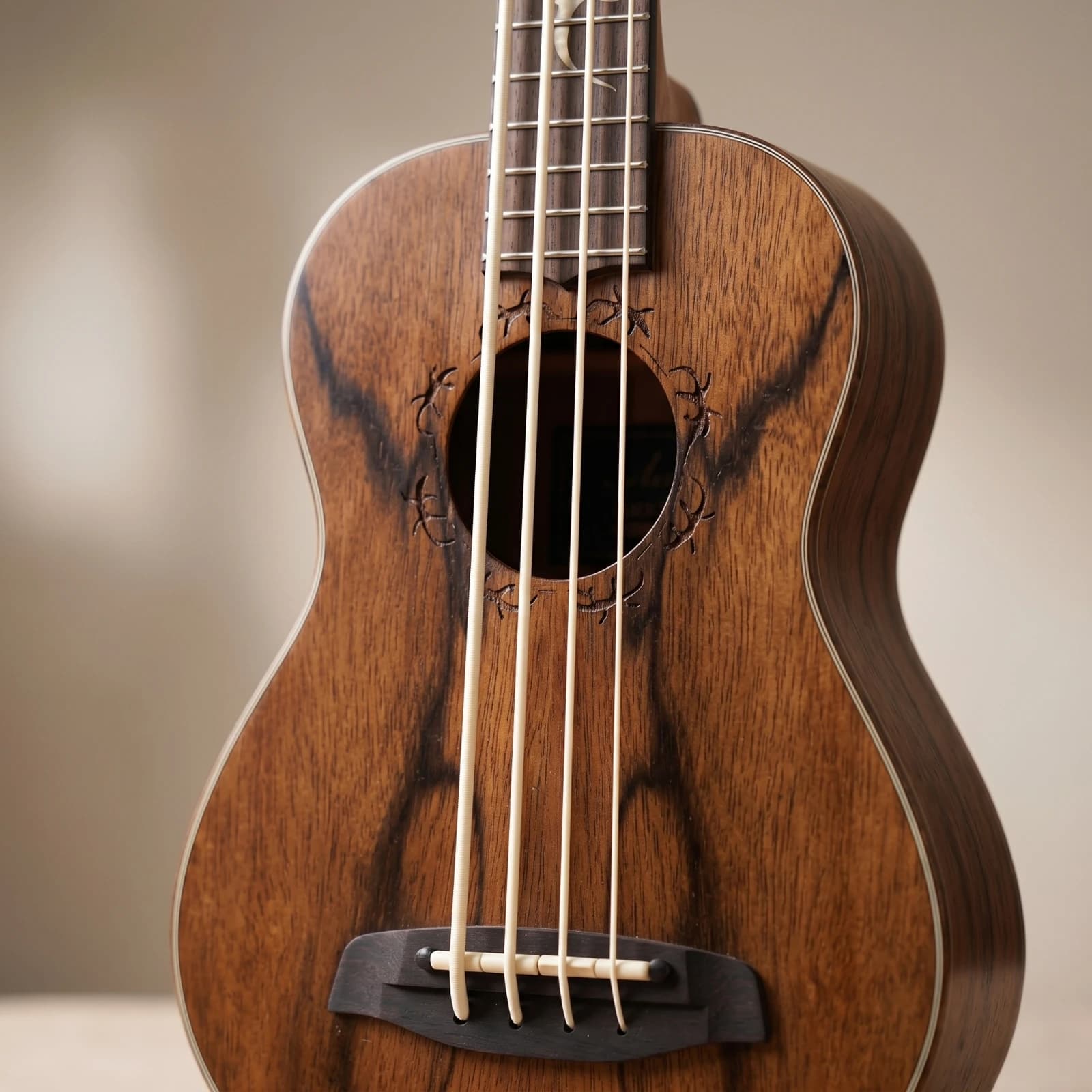 Ukulele Bass with Slotted Headstock Matte Bass Ukulele Instrument Beginner-Friendly Compact for Students, Practice, Travel