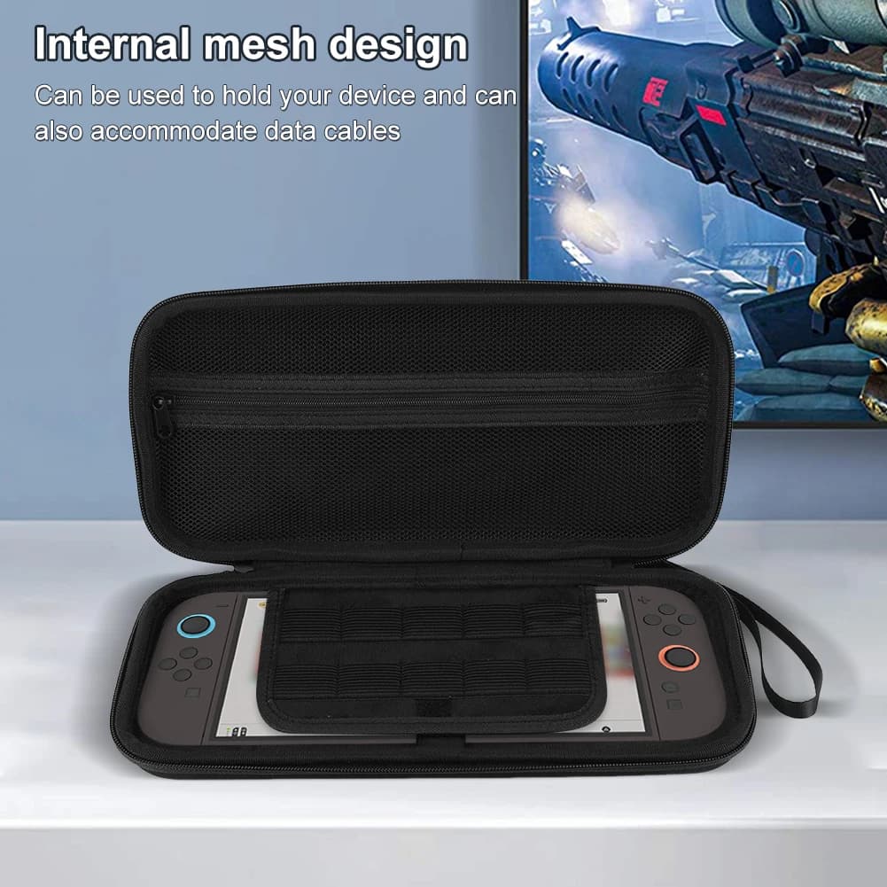 EVA Carrying Case & Screen Protector for Switch 2 Protective Travel Bag Anti-scratch with 10 Game Cards Holder Games Accessories
