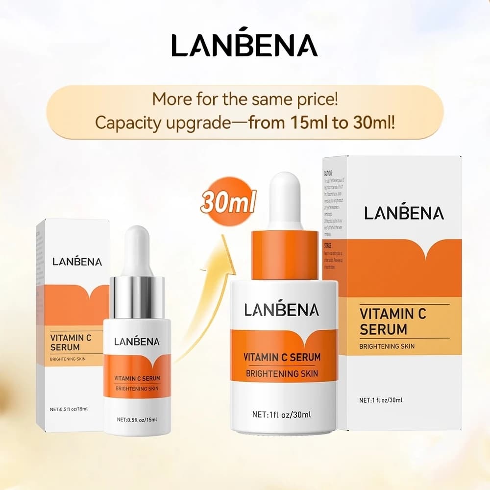 LANBENA Serum face brightening to vitamin C Nutritional and moisturizing for skin Improvement of faded spots of opaque skin Serum face 30ml