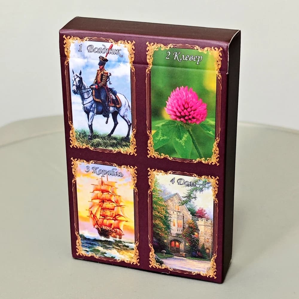 40 pezzi di carte Lenormand classiche medievali 9 * 6 cm in lingua russa Mazzo Lenormand classico realistico