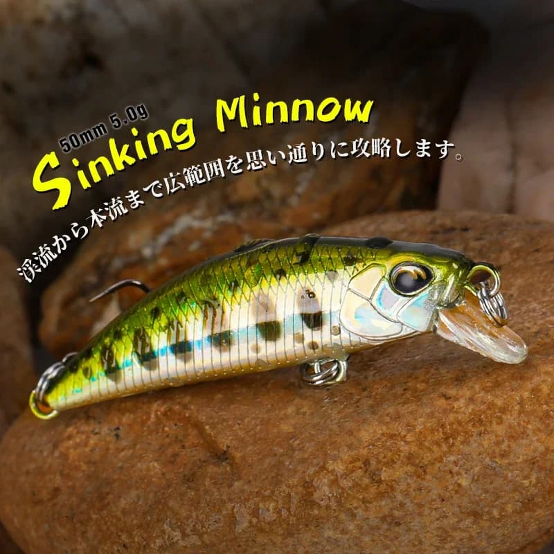 TSURINOYA Sinking Minnow Mini Hard Lure DW63 50S 50mm 5g Esca Artificiale da Pesca Wobblers Crankbait per Trota