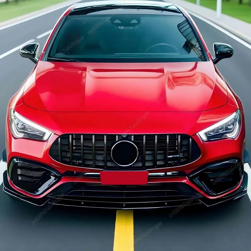 For Mercedes Benz CLA Class C118 CLA45 AMG 2019-2024+ Front Bumper Lip Spoiler Splitter Diffuser Maxton Style Body Kits Tuning