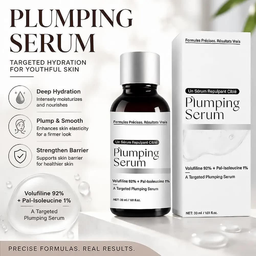 Siero Viso 92% Volufiline 1% Pal Isoleucina Idratante Illuminante Rassodante con Niacinamide e Peptidi di Collagene