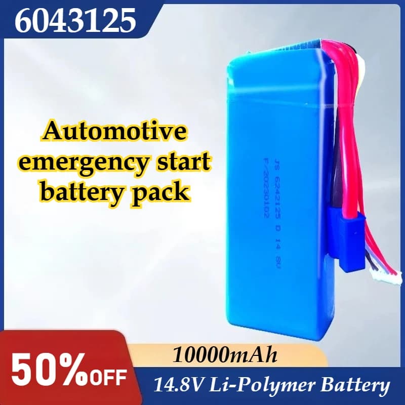 Avviatore d'Emergenza per Auto 10000mAh, Batteria Ricaricabile Li-Polimero 14.8V 6043125 per Avviamento e Alimentazione Auto