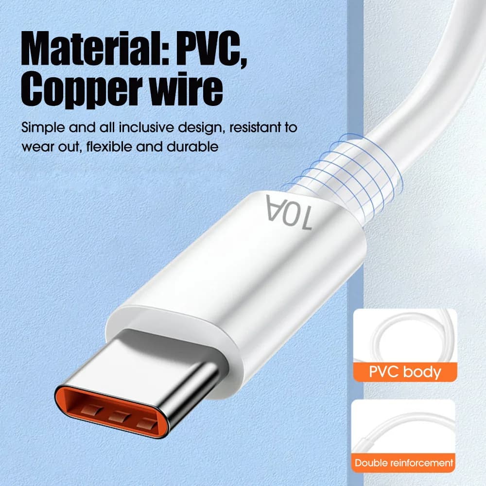 Cavo USB Type C da 100W per Ricarica Rapida e Sincronizzazione Dati, Compatibile con Huawei P30, Xiaomi, Realme, Samsung, Poco X6