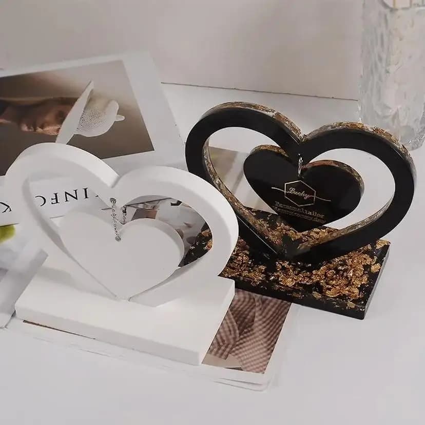 Fai da te amore cuore appeso cornice per foto stampi in Silicone ornamento in resina stampi per colata fatti a mano decorazione del Desktop artigianato che fa strumenti