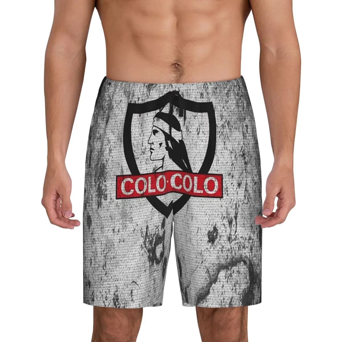 Pantaloncini da Pigiama Personalizzati Golden Colo-Colo Campeon DE Chile, Abbigliamento da Notte per Uomo, Pantaloncini Comodi per Dormire